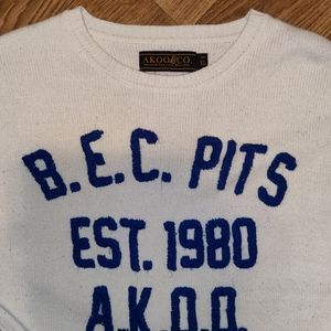 AKOO & CO. Black Eye Crew Pits Sweater Size Large
